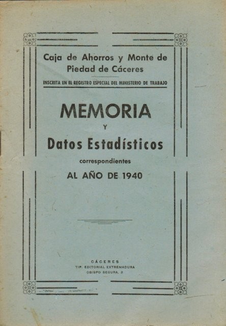 Memoria y datos estadísticos correspondientes al año 1940