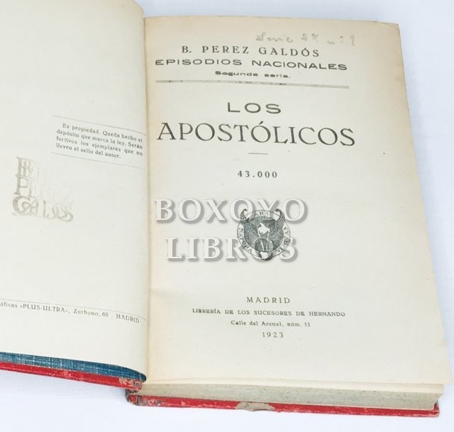 Los apostólicos. Episodios Nacionales. Segunda Serie. Núm. 9.