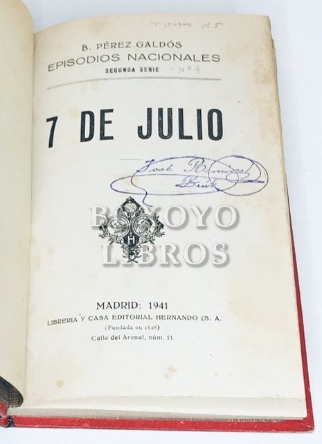 7 de julio. Episodios Nacionales. Segunda Serie. Núm. 4