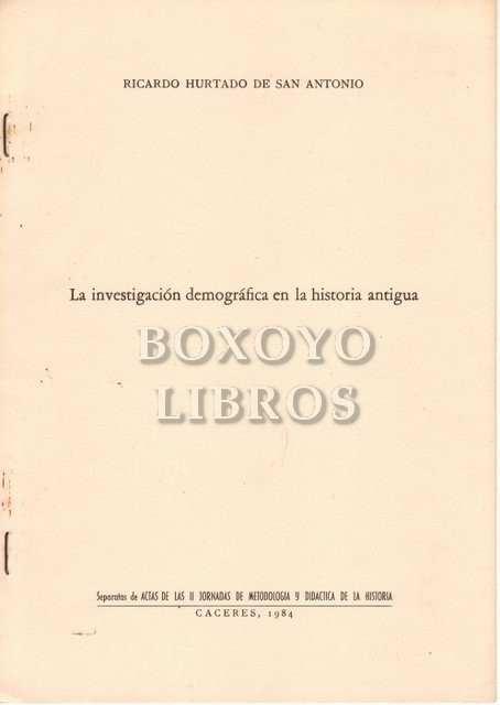 La investigación demográfica en la Historia antigua