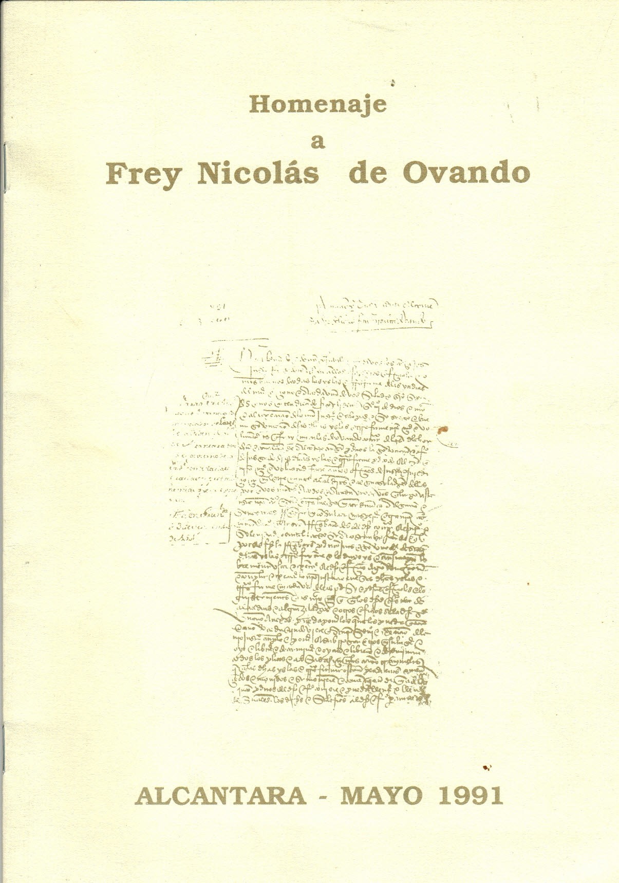 Homenaje a Frey Nicolás de Ovando, comendador de la Orden de Alcántara y Gobernador de las Indias