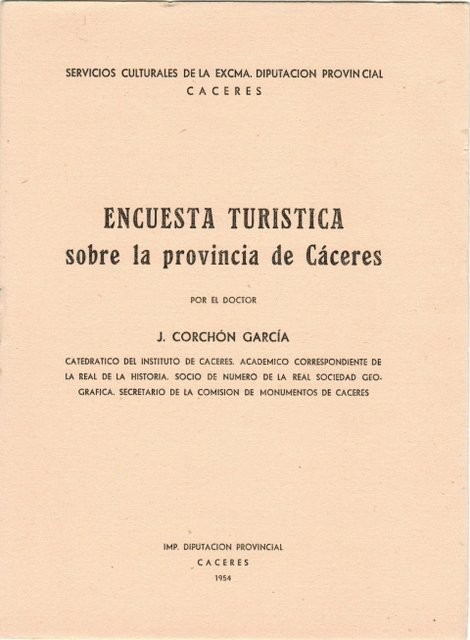 Encuesta turística sobre la provincia de Cáceres