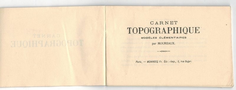 Carnet topographique. Modeles elémentaires