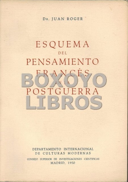 Esquema del pensamiento francés en la posguerra