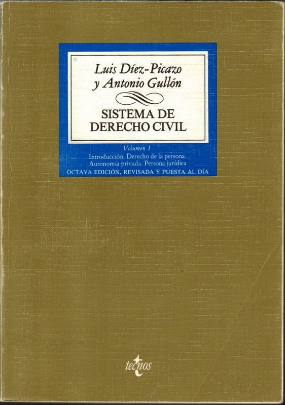 Sistema de Derecho Civil. Vol I: Introduccióm. Derecho de la persona. Autonomía privada. Persona jurídica. Vol. II: El contrato en general. La relacion obligatoria. Contratos en especial. Cuasicontratos. Vol. III: Derecho de cosas. Vol. IV. Derecho de fam