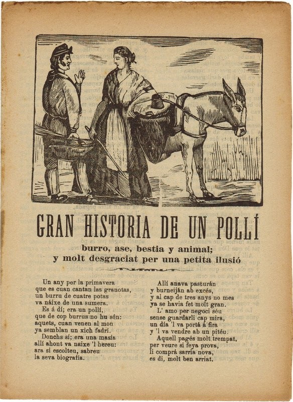 Gran historia de un pollí burro, ase, bestia y animal, y molt desgraciat per una petita ilusió