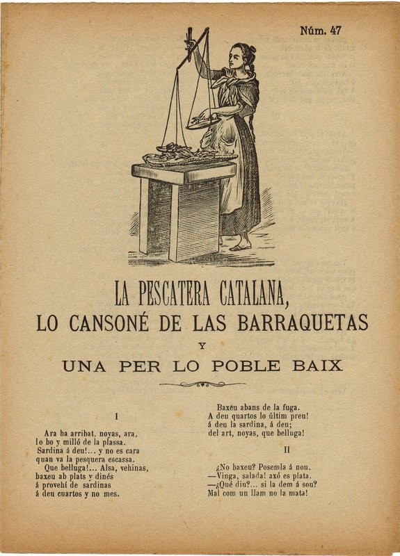 La pescatera catalana, Lo cansoné de las barraquetas y una per lo poble baix