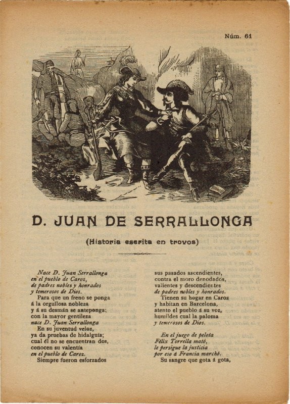 Don Juan de Serrallonga (Historia escrita en trovos)