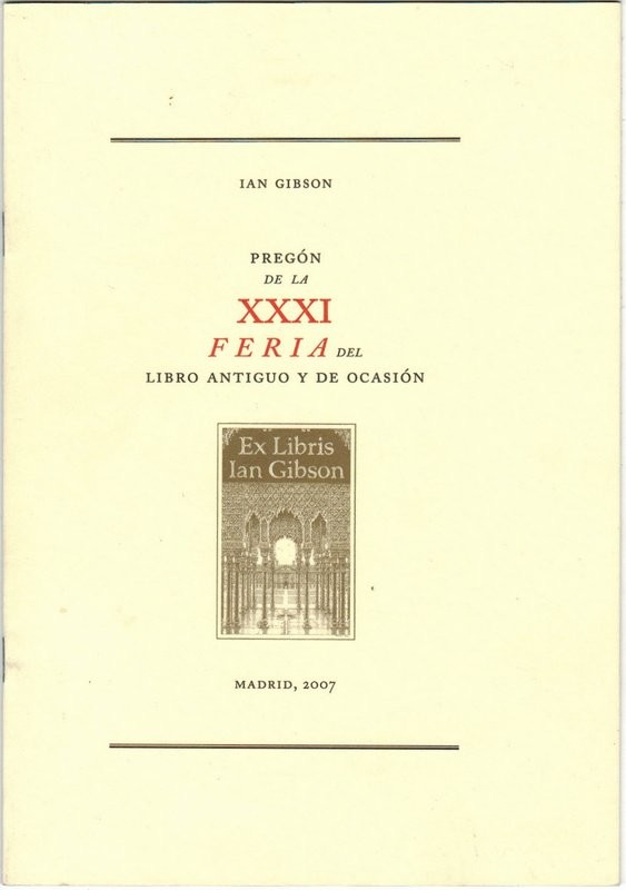 Pregón de la XXXI Feria del libro antiguo y de ocasión