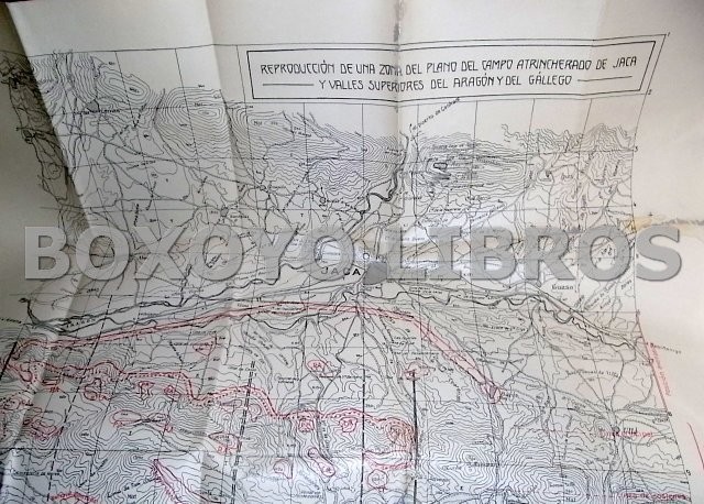 Reproducción de una zona del plano del campo atrincherado de Jaca y valles superiores del Aragón y del Gállego.