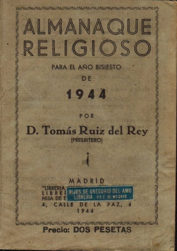 Almanaque religioso para el año bisiesto de 1944