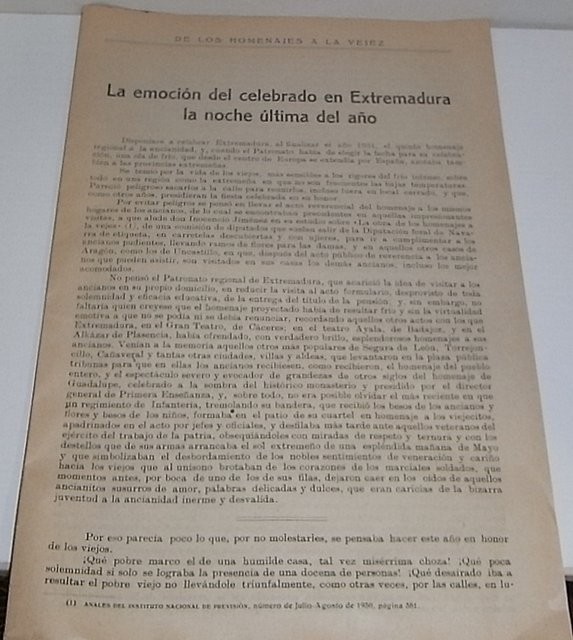 De los homenajes a la vejez. La emoción del celebrado en Extremadura la noche última del año