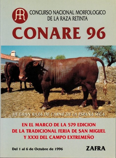 CONARE 96. Concurso Nacional Morfológico de la Raza Retinta: 1-6 de Octubre de 1996