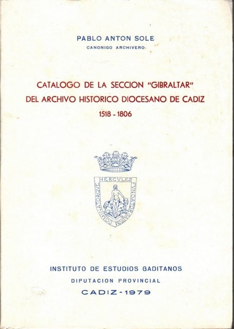 Catálogo de la sección Gibraltar" del Archivo Histórico Diocesano de Cádiz (1518-1806)"
