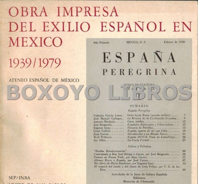 Obra impresa del exilio español en México