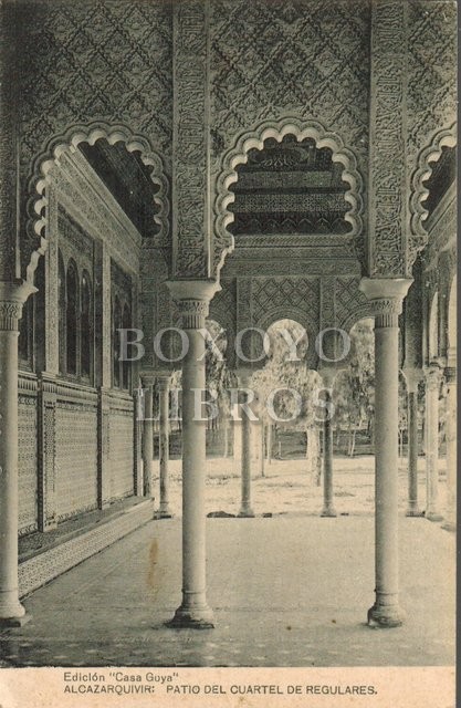 Tarjeta postal. Alcázarquivir: Patio del Cuartel de Regulares. Edición 'Casa Goya'