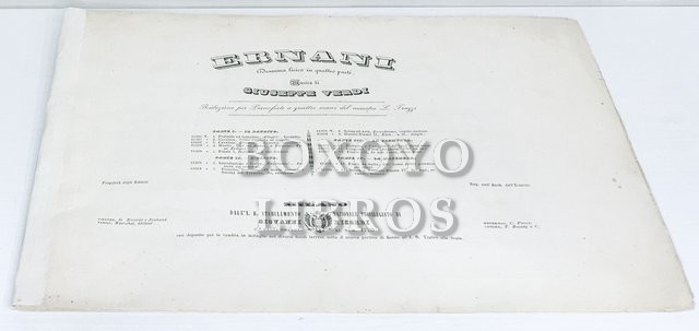 Ernani. Dramma lirico in quattro parti. Musica di Giuseppe Verdi. Riduzione per pianoforte a quattro mani del maestro L. Truzzi. Parte II: 6. Introduzione e Galop, Esultiamo¡...Letizia ne innondi.
