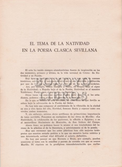 El tema de la Navidad en la poesía clásica sevillana