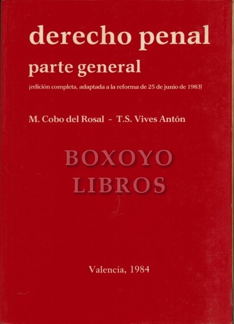 Derecho penal. parte general. Suplemento reformas legislativas
