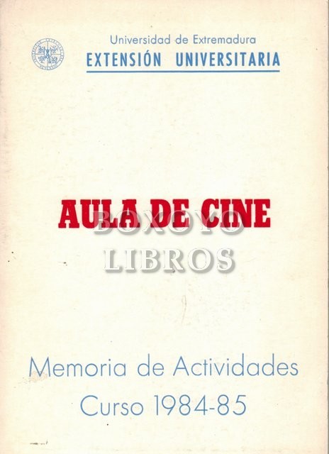 Aula de cine. Memoria  de actividades. Curso 1984-85