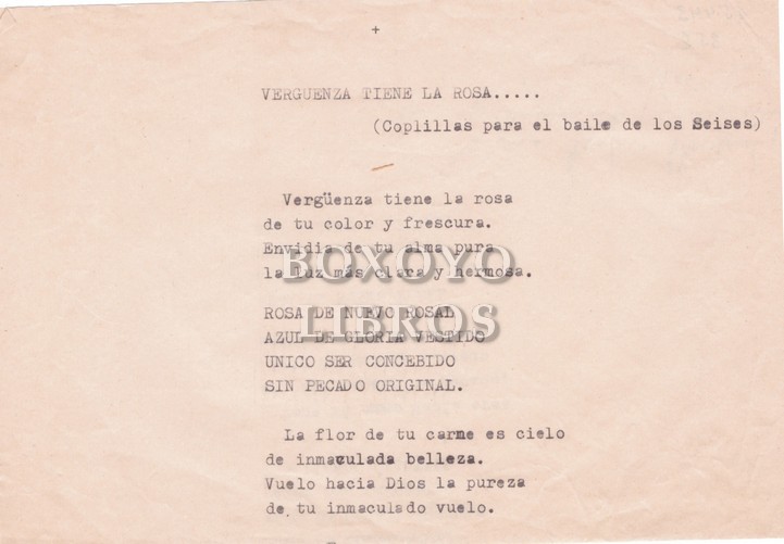 Vergüenza tiene la rosa....(Coplillas para el baile de los Seises)