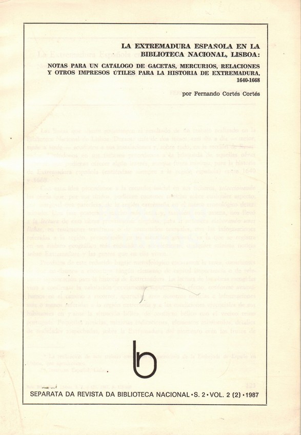 La Extremadura Española en la Biblioteca Nacional, Lisboa