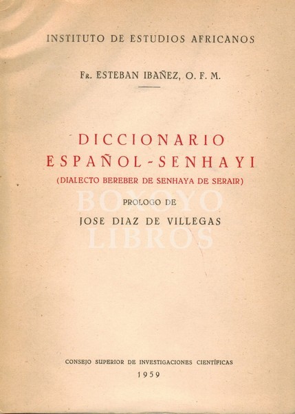 Diccionario español-senhayi (Dialecto bereber de Senhaya de Serair)