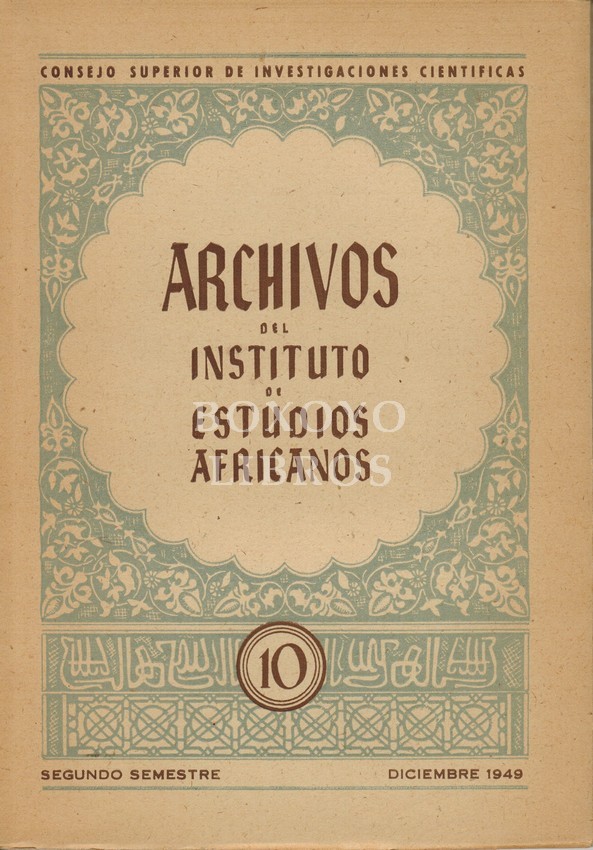 Archivos del Instituto de Estudios Africanos. Año III. Núm. 10