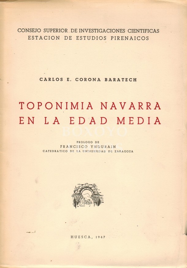 Toponimia navarra en la Edad Media. Prólogo de Francisco Ynduráin