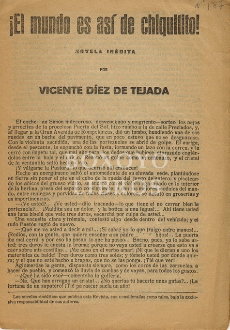 ¡El mundo es así de chiquitito!. Novela inédita