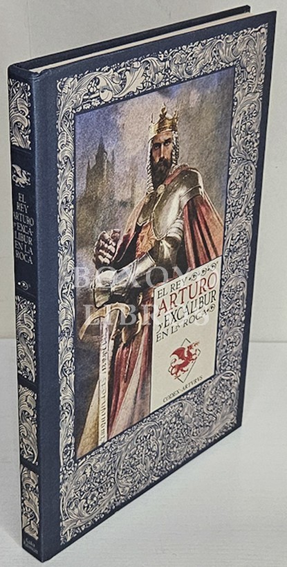 El rey Arturo y Excálibur en la roca. Codex Arturus