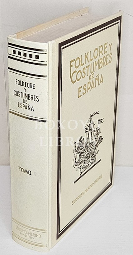 Folklore y costumbres de España. Tomo I. Trabajos que contiene: Prólogo, F. Carreras y Candi. Historia del Folklore, Joaquín Mª de Navascués. Mitología Ibérica, Constantino Cabal. Labranza, Telesforo de Aranzadi. El toreo español, Lorenzo Ortiz-Cañavate