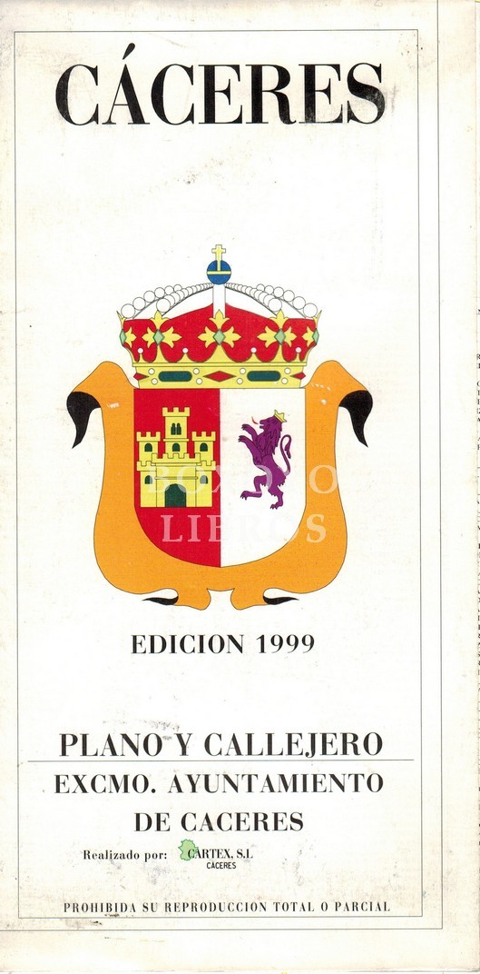 Cáceres. Plano y callejero. Edición 1999