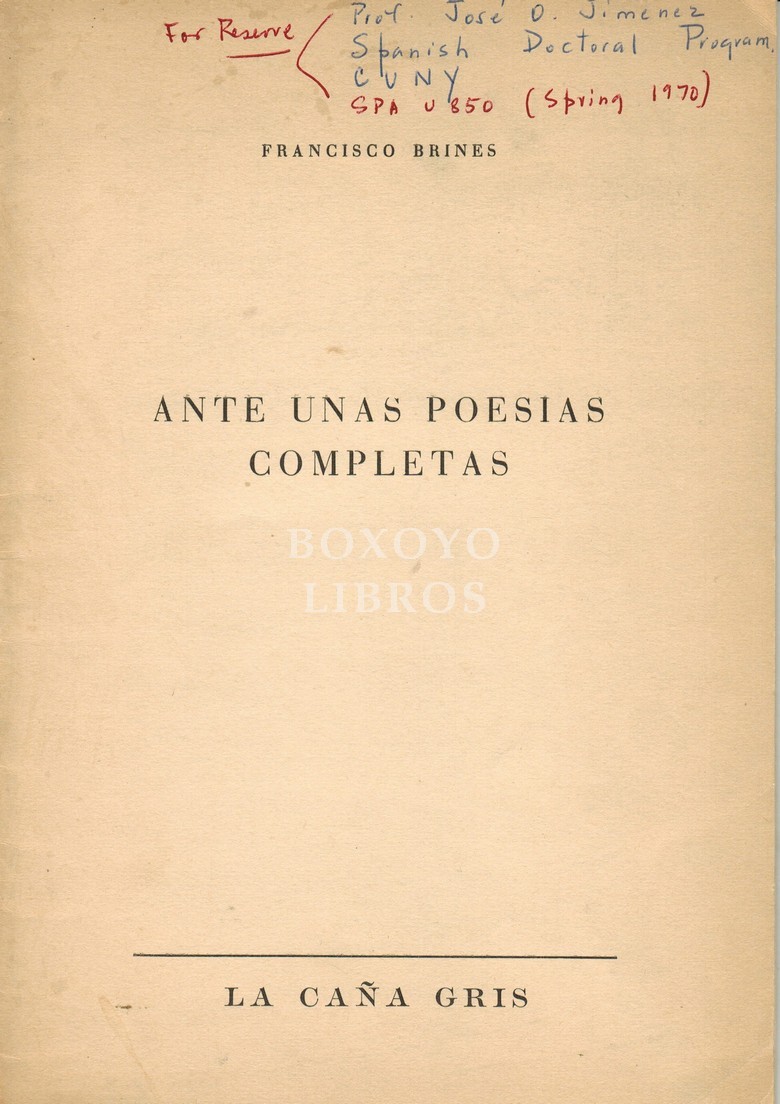 Ante unas poesías completas