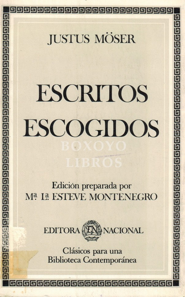 Escritos escogidos. Edición preparada por Mª Luisa Esteve Montenegro