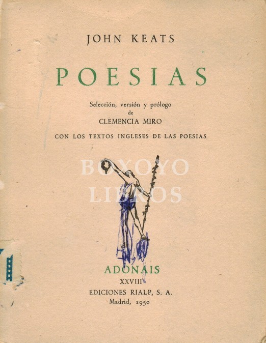 Poesías. Selección, versión y prólogo de Clemencia Miró con los textos ingleses de las poesías